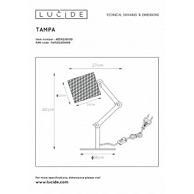 Интерьерная настольная лампа Tampa 45592/81/30