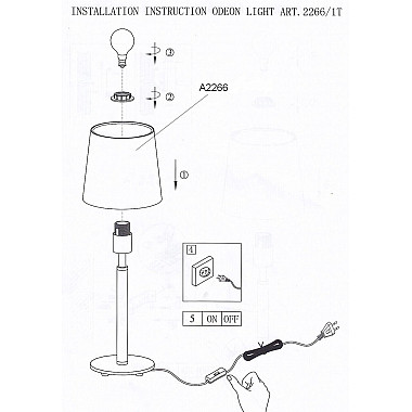 Настольная лампа Odeon Light Glen 2266/1T