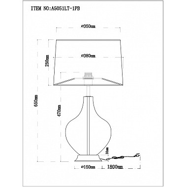Интерьерная настольная лампа Saiph A5051LT-1PB