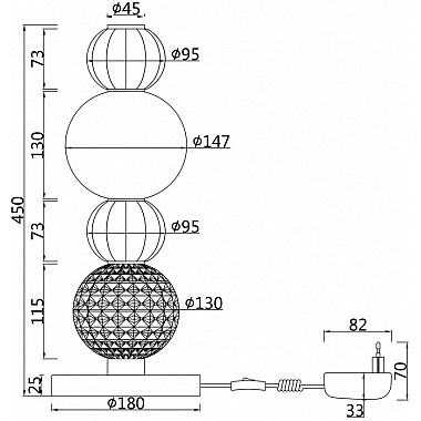 Интерьерная настольная лампа Collar MOD301TL-L18CH3K