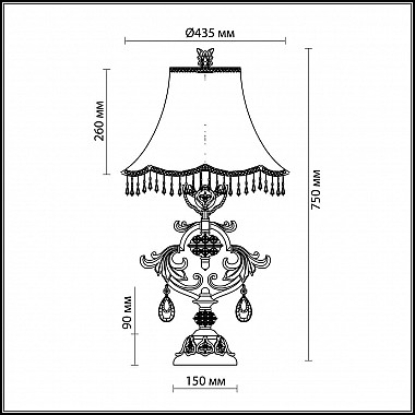 Настольная лампа Odeon Light Safira 2802/1T