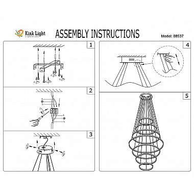 Подвесной светодиодный светильник Kink Light Тор 08537,19(4000K)