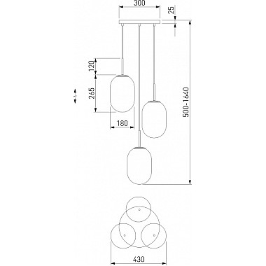Подвесной светильник Loona 60161/3 латунь
