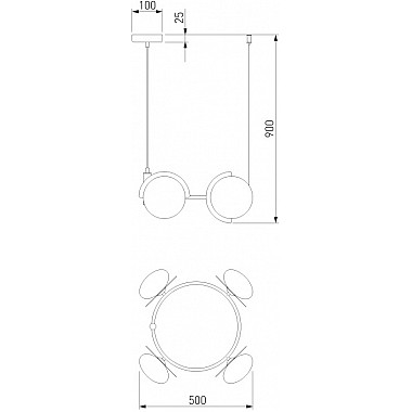 Подвесной светильник Moity 70150/4 черный/латунь Smart