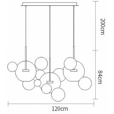 Подвесной светильник Bubbles 9214P/3L gold