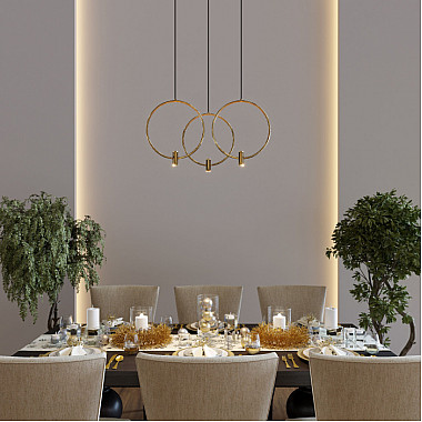 Подвесной светильник Layla 50257/3 LED черный/ латунь