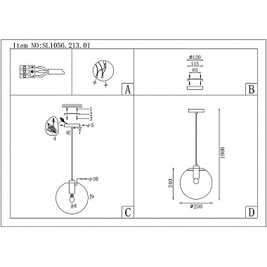 Подвесной светильник Noor SL1056.213.01