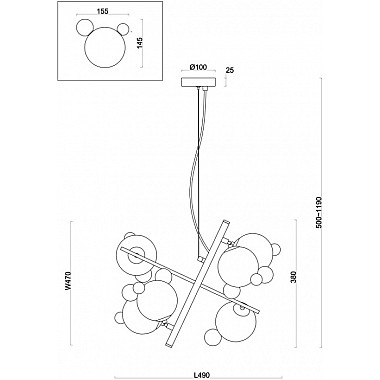 Подвесной светильник Flaty FR5374PL-06BS