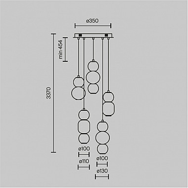 Подвесной светильник Drop MOD273PL-L80CH3K