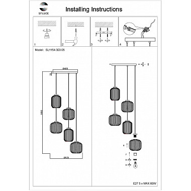 Подвесной светильник Gran SL1154.303.05