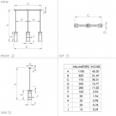 Подвесной светильник Nafferton 43744