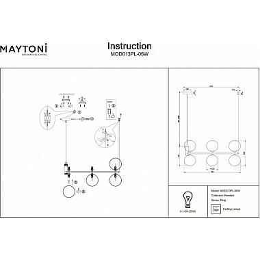 Подвесной светильник Ring MOD013PL-06W