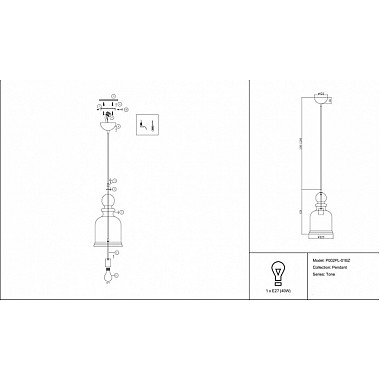 Подвесной светильник Tone P001PL-01BZ