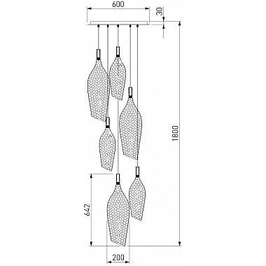 Подвесной светильник Ruche 90352/6 золото/хром