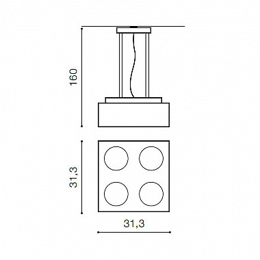 Подвесной светильник Azzardo Paulo 4 pendant 12V AZ2890