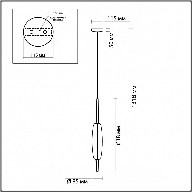 Подвесной светодиодный светильник Odeon Light Spindle 4792/12L