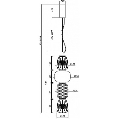Подвесной светильник Pattern MOD267PL-L32CH3K