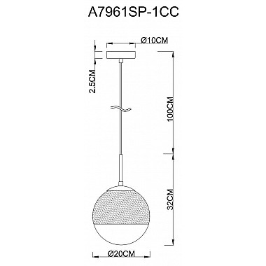 Подвесной светильник Arte Lamp Jupiter Chrome A7961SP-1CC