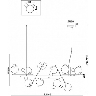 Подвесной светильник Flaty FR5374PL-10BS