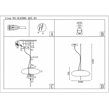 Подвесной светильник Helia SL6500.403.01
