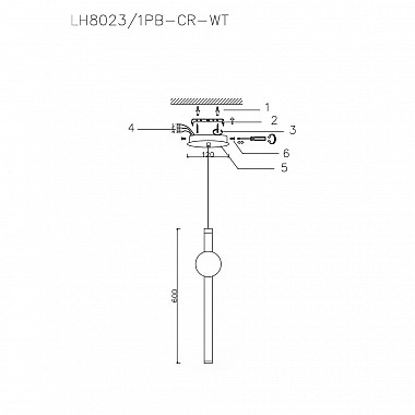 Подвесной светодиодный светильник Lumien Hall Greniya LH8023/1PB-CR-WT
