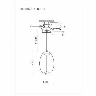 Подвесной светодиодный светильник Lumien Hall Avila LH4110/1PA-CR-BL