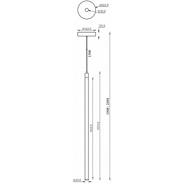 Подвесной светильник Ray P021PL-L20W3K