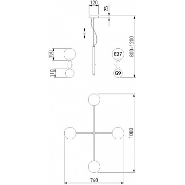 Подвесной светильник Bubble 30182/8 черный