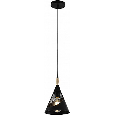 Подвесной светильник 03250-3.9-01 BK+WOOD