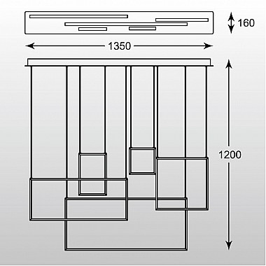 Подвесной светодиодный светильник Zumaline Rectan L171209-5