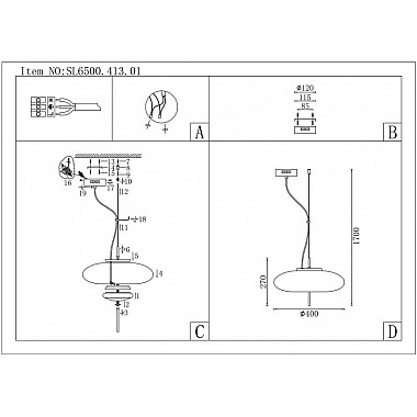 Подвесной светильник Helia SL6500.413.01