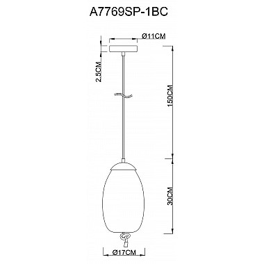 Подвесной светодиодный светильник Arte Lamp Cody A7769SP-1BC