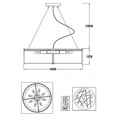 Подвесной светильник Arte Lamp Galatea A1222LM-8CC