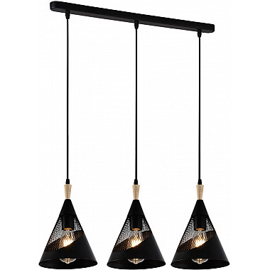 Подвесной светильник 03250-3.9-03 BK+WOOD