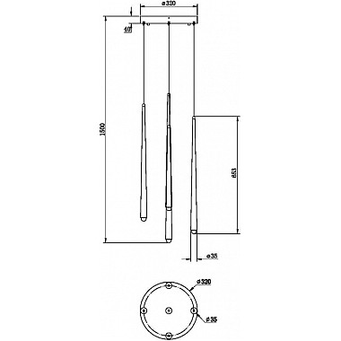 Подвесной светильник Cascade MOD132PL-L36BSK2