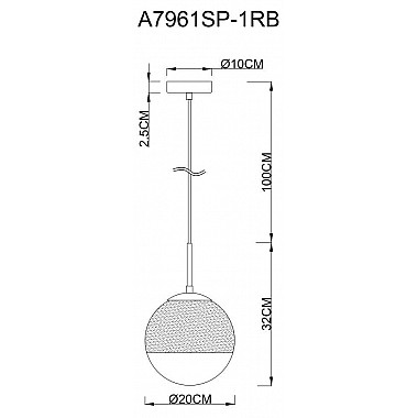 Подвесной светильник Arte Lamp Jupiter Copper A7961SP-1RB
