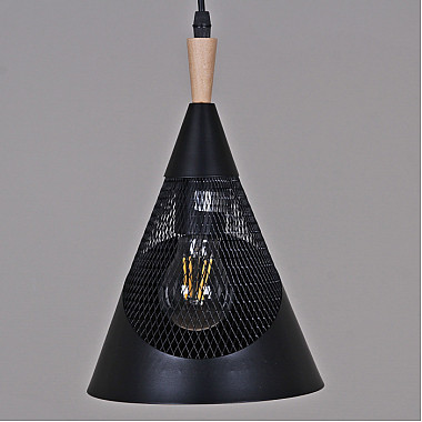 Подвесной светильник 03250-3.9-03 BK+WOOD