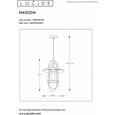 Подвесной светильник Masson 74309/01/02