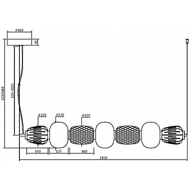 Подвесной светильник Pattern MOD267PL-L42G3K