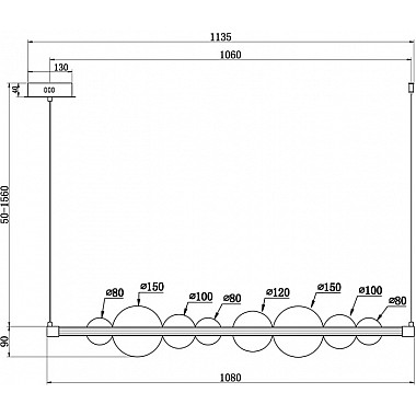 Подвесной светильник Glaze FR5396PL-L13BS
