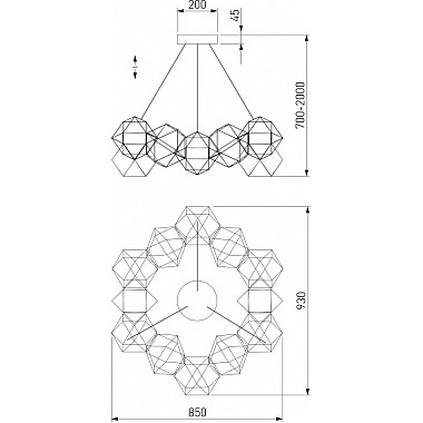 Подвесной светильник Uma 90369/12 черный жемчуг