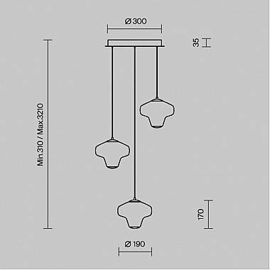 Подвесной светильник Sirocco MOD359PL-L17BS3K