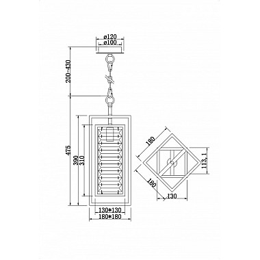 Подвесной светильник Tening MOD060PL-01G