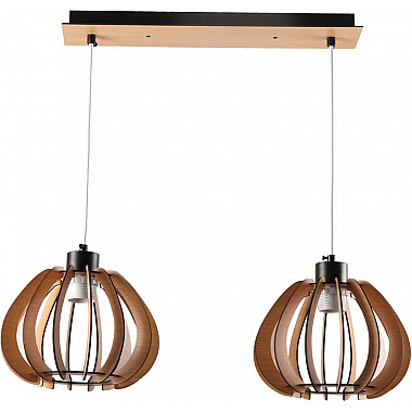 Подвесной светильник MD.9012-2-P-BK+WOOD