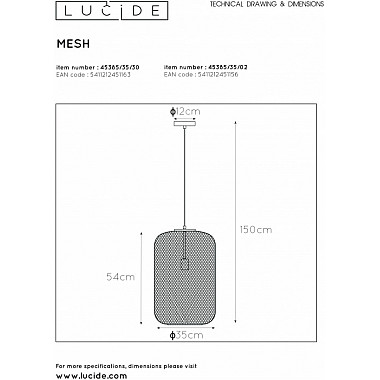 Подвесной светильник Mesh 45385/35/30