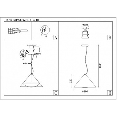 Подвесной светильник Tresor SL6501.413.01