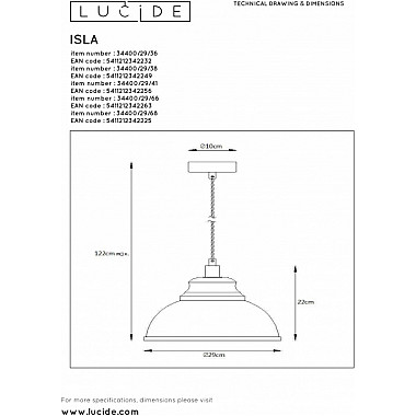 Подвесной светильник Isla 34400/29/36