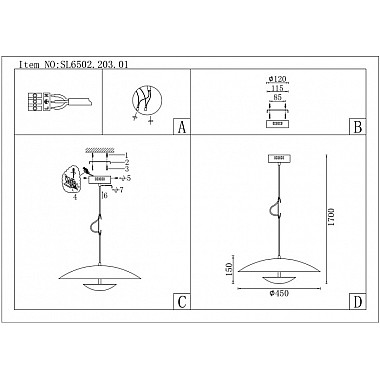 Подвесной светильник Armonico SL6502.203.01