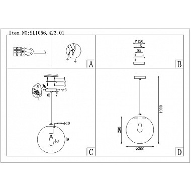 Подвесной светильник Noor SL1056.423.01