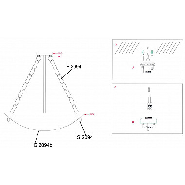 Подвесной светильник Odeon Light Velute 2094/5C